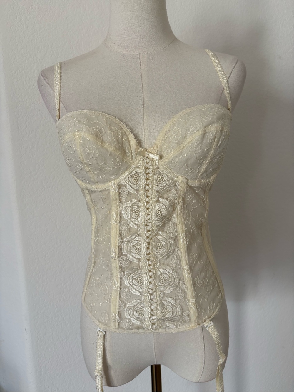 Lace Corset Bustier in Cream - Women's Intimates